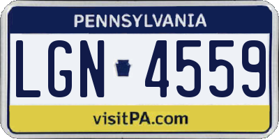 PA license plate LGN4559
