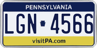 PA license plate LGN4566