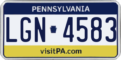 PA license plate LGN4583