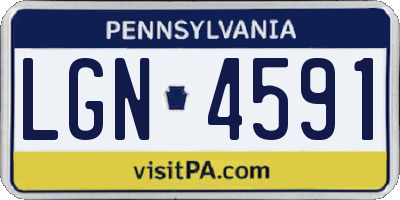 PA license plate LGN4591