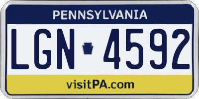 PA license plate LGN4592