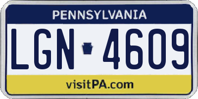 PA license plate LGN4609