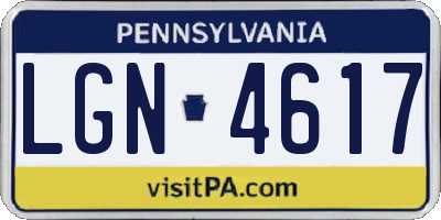 PA license plate LGN4617
