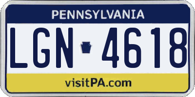 PA license plate LGN4618