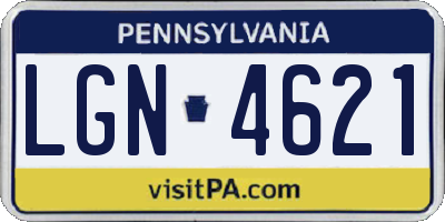 PA license plate LGN4621