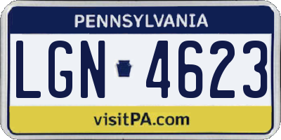 PA license plate LGN4623