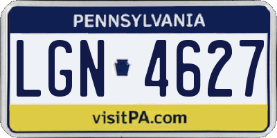 PA license plate LGN4627