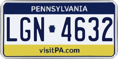 PA license plate LGN4632