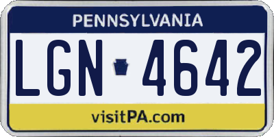 PA license plate LGN4642