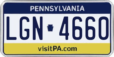 PA license plate LGN4660