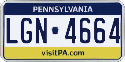 PA license plate LGN4664