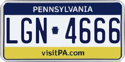 PA license plate LGN4666