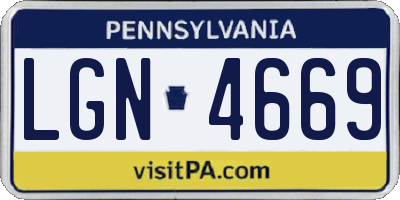 PA license plate LGN4669