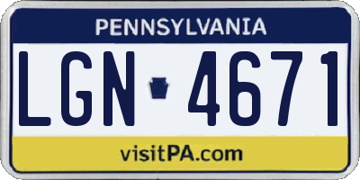 PA license plate LGN4671