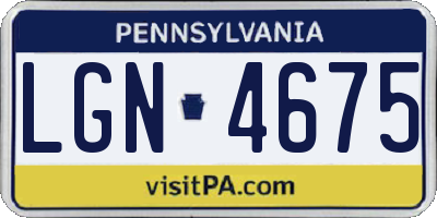 PA license plate LGN4675