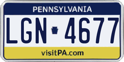 PA license plate LGN4677