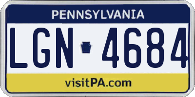 PA license plate LGN4684