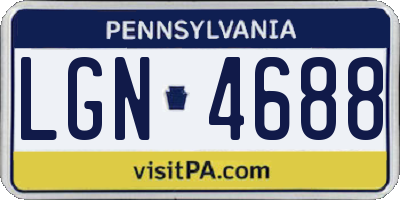 PA license plate LGN4688