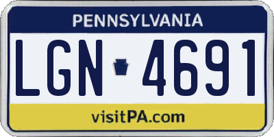 PA license plate LGN4691