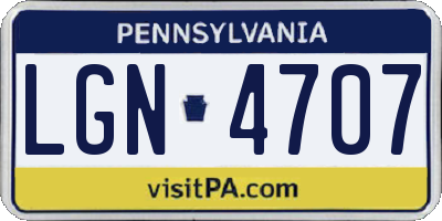 PA license plate LGN4707