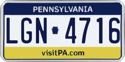 PA license plate LGN4716
