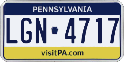 PA license plate LGN4717