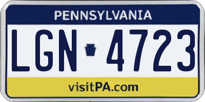 PA license plate LGN4723