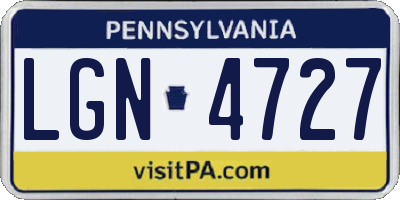 PA license plate LGN4727