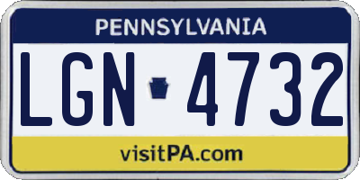 PA license plate LGN4732