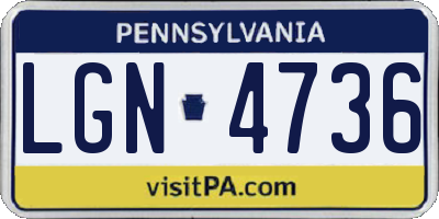 PA license plate LGN4736