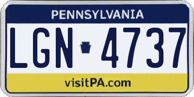 PA license plate LGN4737