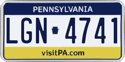 PA license plate LGN4741