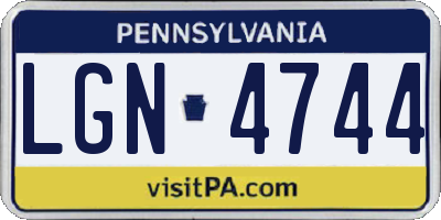 PA license plate LGN4744