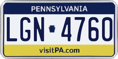 PA license plate LGN4760