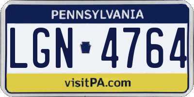 PA license plate LGN4764