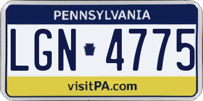 PA license plate LGN4775