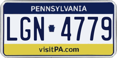 PA license plate LGN4779