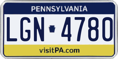 PA license plate LGN4780