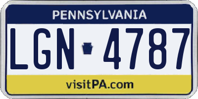 PA license plate LGN4787