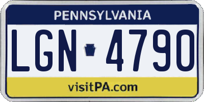 PA license plate LGN4790