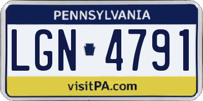 PA license plate LGN4791