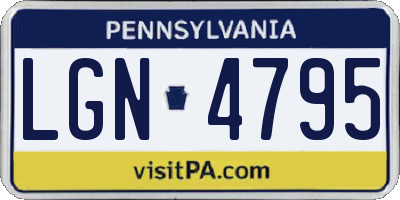 PA license plate LGN4795