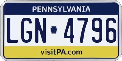 PA license plate LGN4796