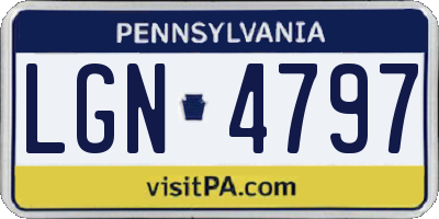 PA license plate LGN4797
