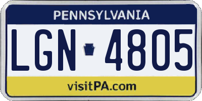 PA license plate LGN4805