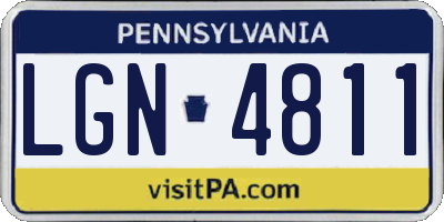 PA license plate LGN4811