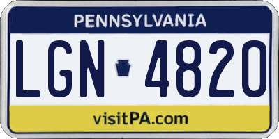 PA license plate LGN4820