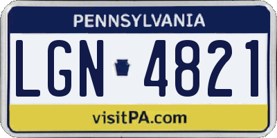 PA license plate LGN4821