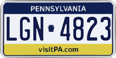 PA license plate LGN4823