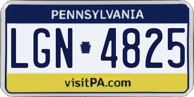 PA license plate LGN4825